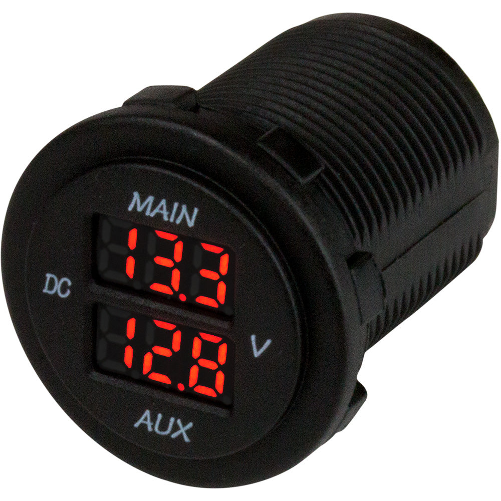 Sea-Dog Round Voltage Meter 5V-15VDC w/Rainbow Dial - Deckhand Marine Supply