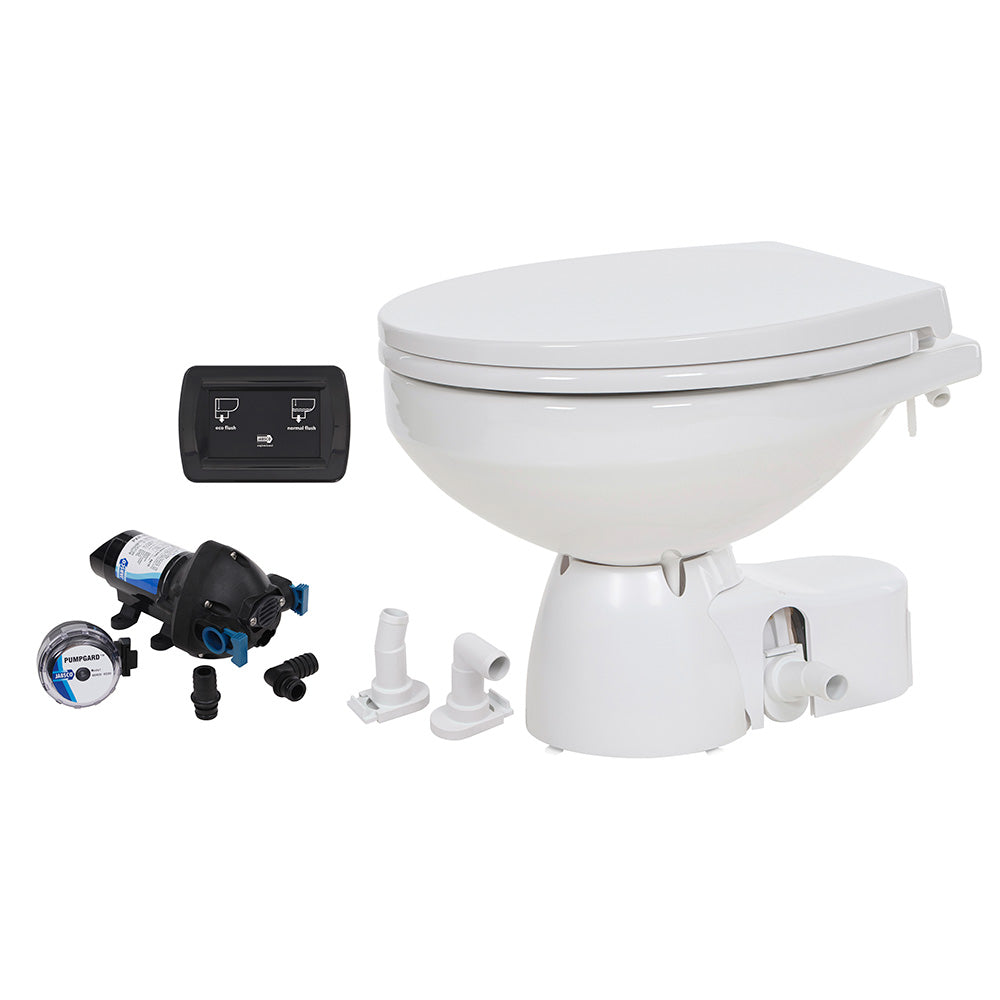 Jabsco Quiet Flush E2 Raw Water Toilet Regular Bowl - 12V Soft Close Lid - Deckhand Marine Supply