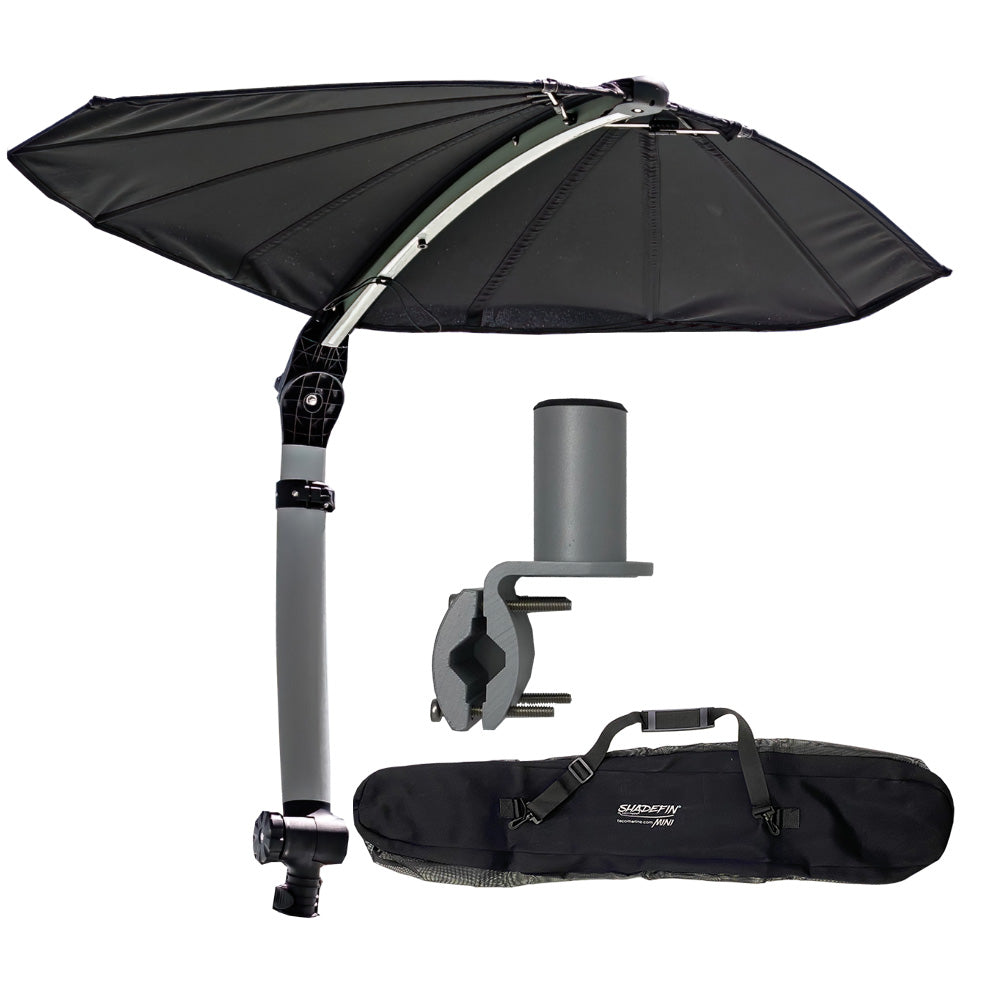 TACO ShadeFin Mini w/Black Fabric - Bag Round Rail Mount Kit - Deckhand Marine Supply