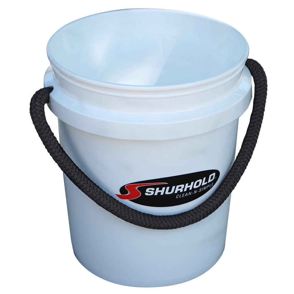 Shurhold Worlds Best Rope Handle Bucket - 5 Gallon - White - Deckhand Marine Supply