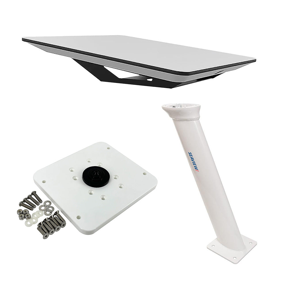 KVH Starlink Flat Panel Kit w/24" Seaview Pedestal Mount ADASTLKA Starlink Top Plate - Deckhand Marine Supply