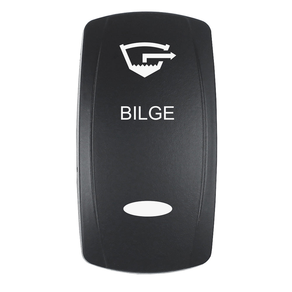 Pacer Actuator - 'BILGE' f/V Series Contura Switches - Black - Laser Etched (Top/Bottom Light) - Deckhand Marine Supply