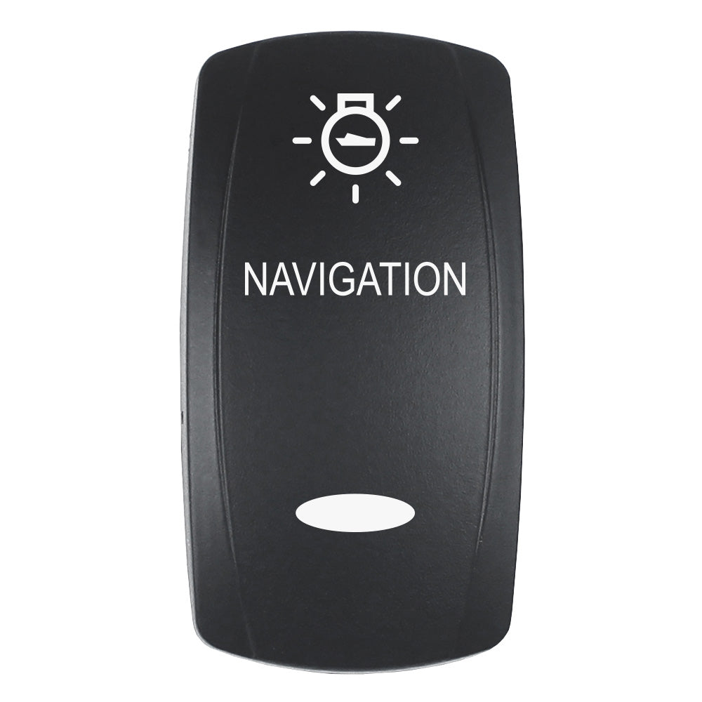 Pacer Actuator - 'NAVIGATION' f/V Series Contura Switches - Black - Laser Etched (Top/Bottom Light) - Deckhand Marine Supply