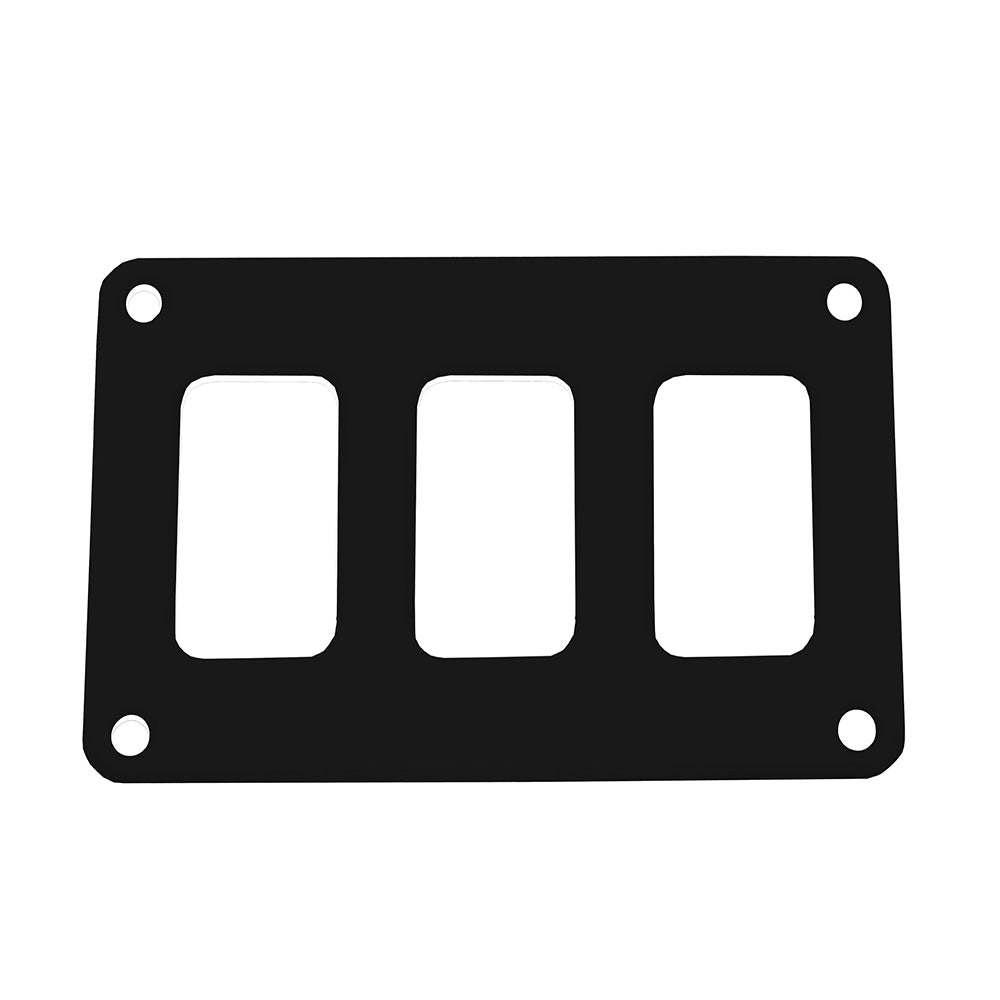 Pacer Switch Panel - 3 Switch 1 Row - 4.25" x 2.75" - Black Powder Coated Aluminum - Deckhand Marine Supply