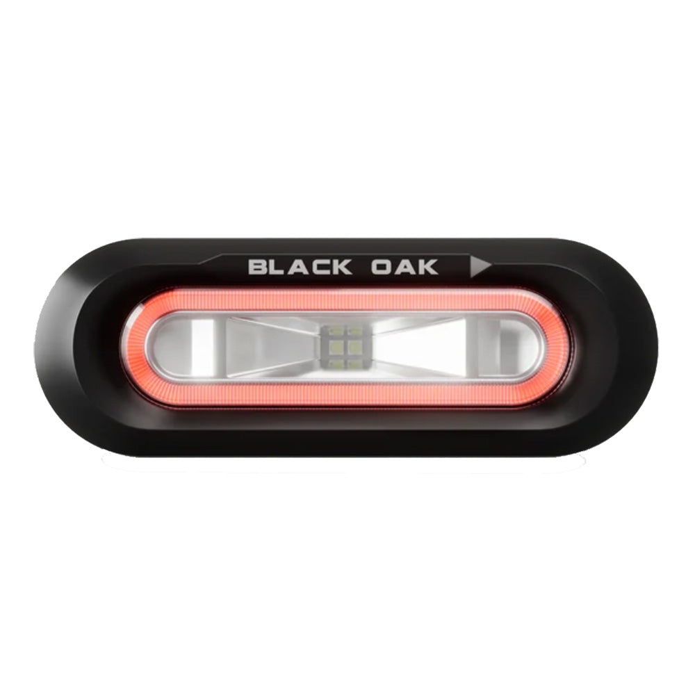 Black Oak Low Pro Flush - Black Housing - Red LED - Deckhand Marine Supply