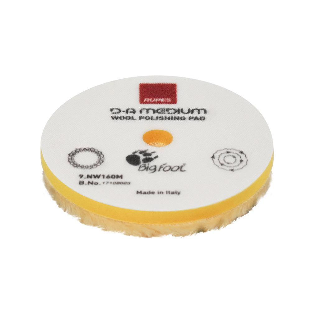 RUPES D-A Medium Wool Polishing Pad 160mm - Yellow - Deckhand Marine Supply