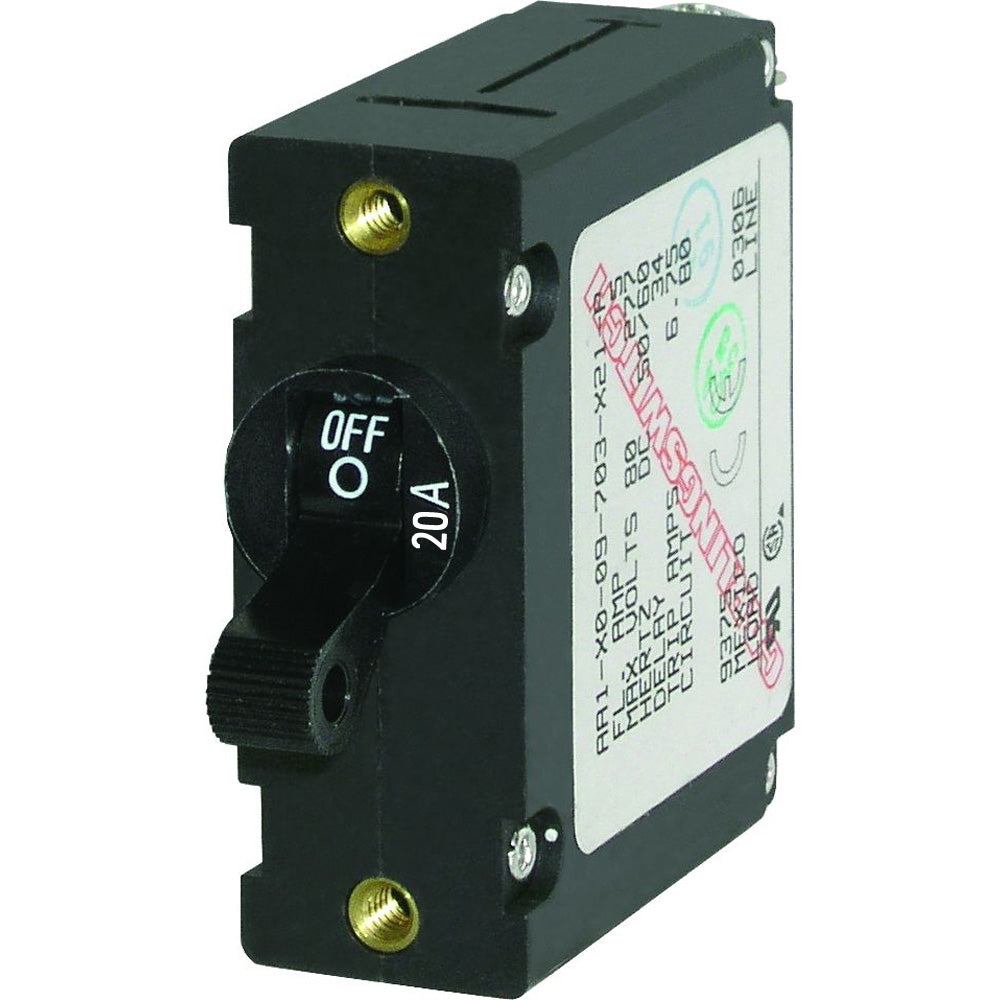 Blue Sea 7212 AC / DC Single Pole Magnetic World Circuit Breaker - 20 Amp - Deckhand Marine Supply