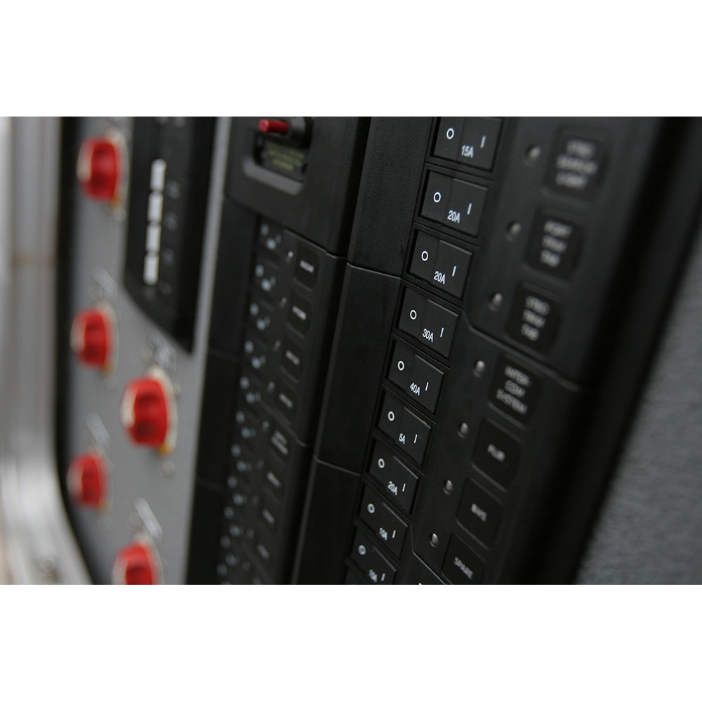 Blue Sea 7404 Single Pole Small Case 2" Flat Rocker Circuit Breaker  -  20 Amp - Deckhand Marine Supply