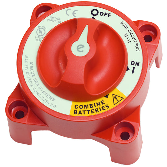 Blue Sea 5511e e-Series Dual Circuit Plus Battery Switch - Deckhand Marine Supply