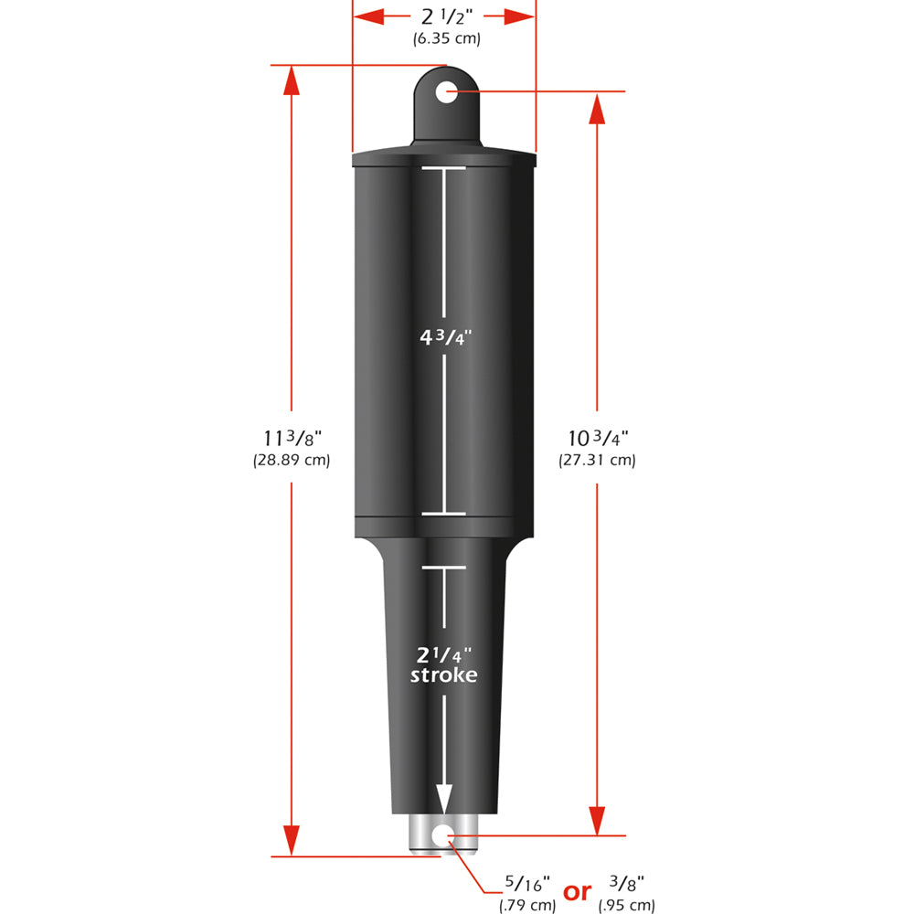 Lenco 101XD Extreme Duty Actuator - 24v - 2 1/4" Stroke - 3/8" Hardware - Deckhand Marine Supply