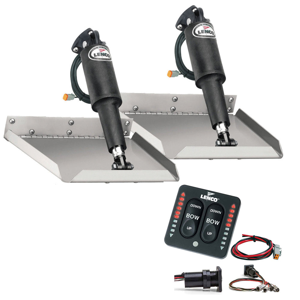 Lenco 12" x 18" Edgemount Trim Tab Kit w/LED Indicator Switch Kit 12V - Deckhand Marine Supply