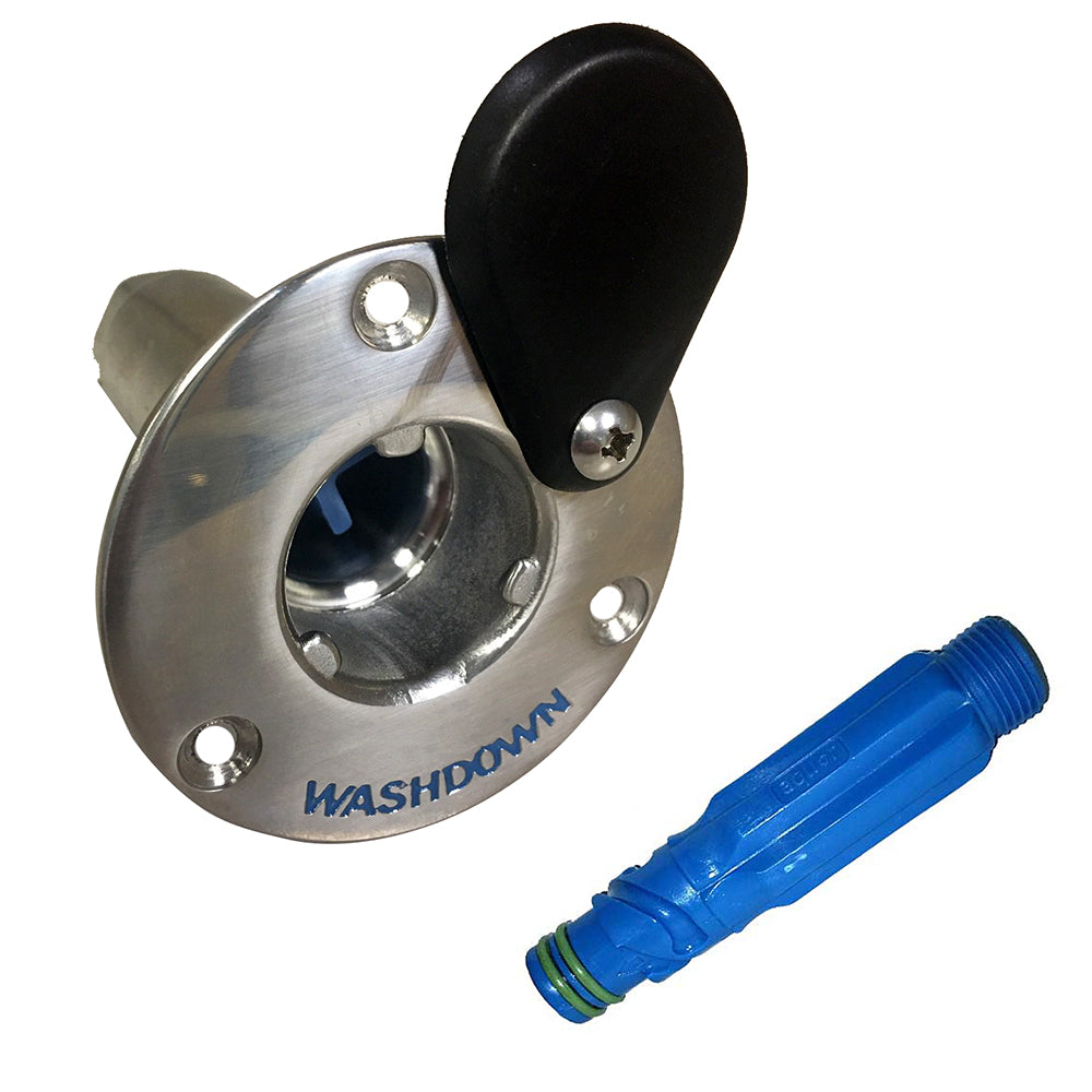 Jabsco Stainless Steel Quick-Release Hose Deck Mount Fitting Hose Adapter - Deckhand Marine Supply
