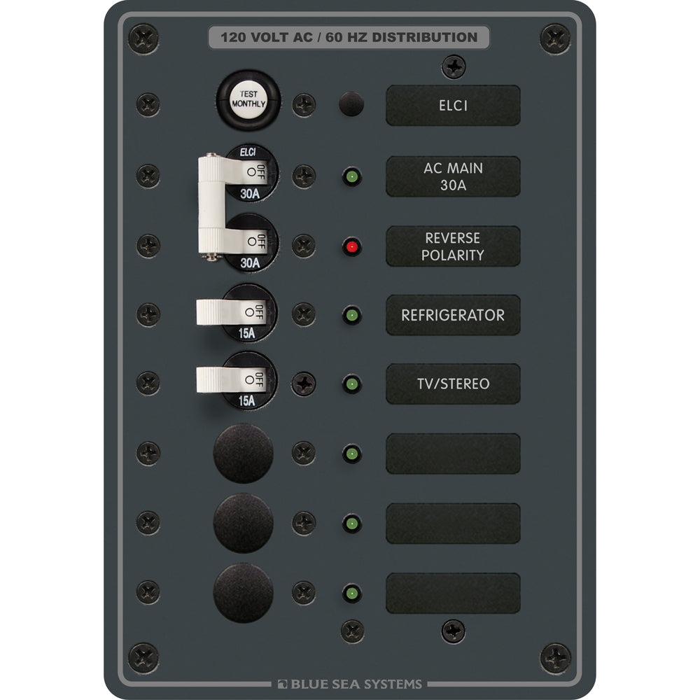 Blue Sea 8101 ELCI GFCI Panel AC 5 Position - Deckhand Marine Supply