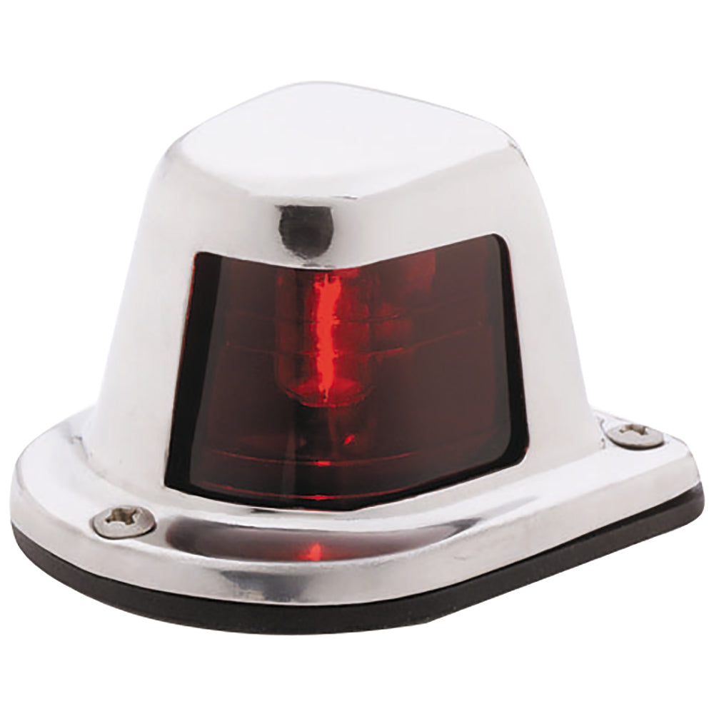 Attwood 1-Mile Deck Mount, Red Sidelight - 12V - Stainless Steel Housing - Deckhand Marine Supply