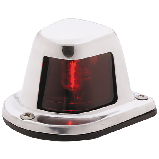 Attwood 1-Mile Deck Mount, Red Sidelight - 12V - Stainless Steel Housing - Deckhand Marine Supply