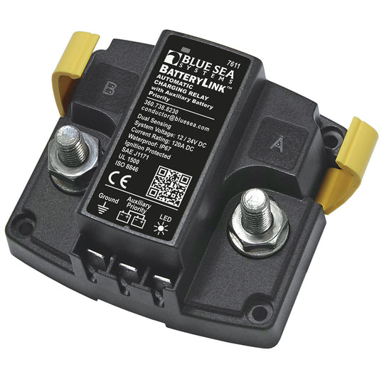 Blue Sea 7611 DC BatteryLink Automatic Charging Relay - 120 Amp w/Auxiliary Battery Charging - Deckhand Marine Supply
