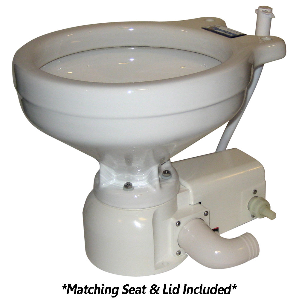 Raritan Sea Era Toilet - Household Style - Freshwater Solenoid - Straight 90 Discharge - Smart Toilet Control - 12v - Deckhand Marine Supply
