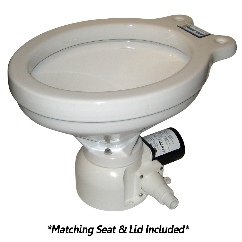 Raritan Sea Era Toilet - Household Style - Remote Intake Pump - Straight 90 Discharge - Smart Toilet Control - 12v - Deckhand Marine Supply