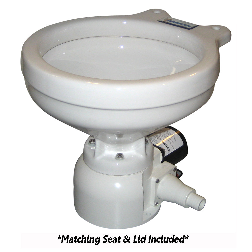 Raritan Sea Era Toilet - Marine Size - Remote Intake Pump - Straight 90 Discharge - Smart Toilet Control - 12v - Deckhand Marine Supply
