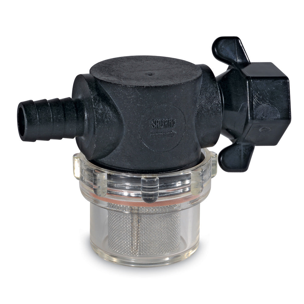 Shurflo by Pentair Swivel Nut Strainer - 1/2" Barb Inlet - Clear Bowl - Deckhand Marine Supply