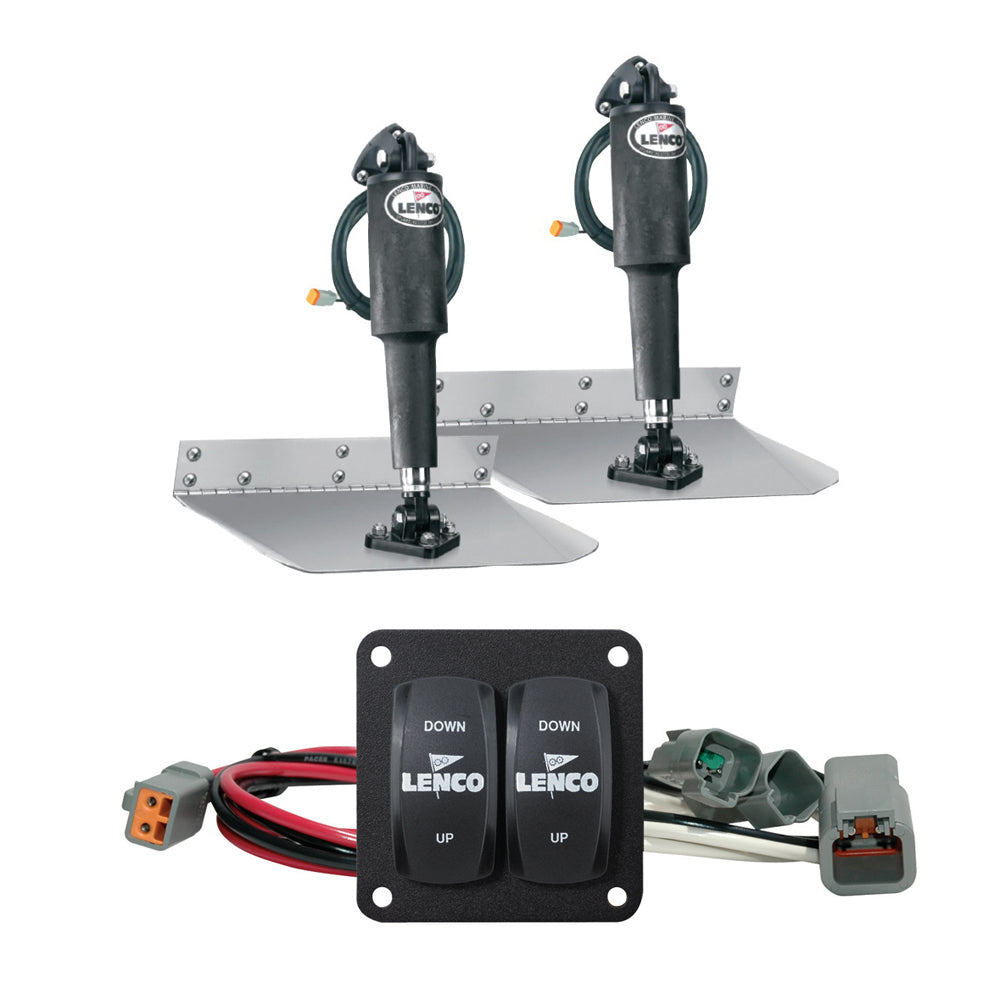 Lenco 12" x 12" Standard Trim Tab Kit w/Double Rocker Switch Kit - Deckhand Marine Supply