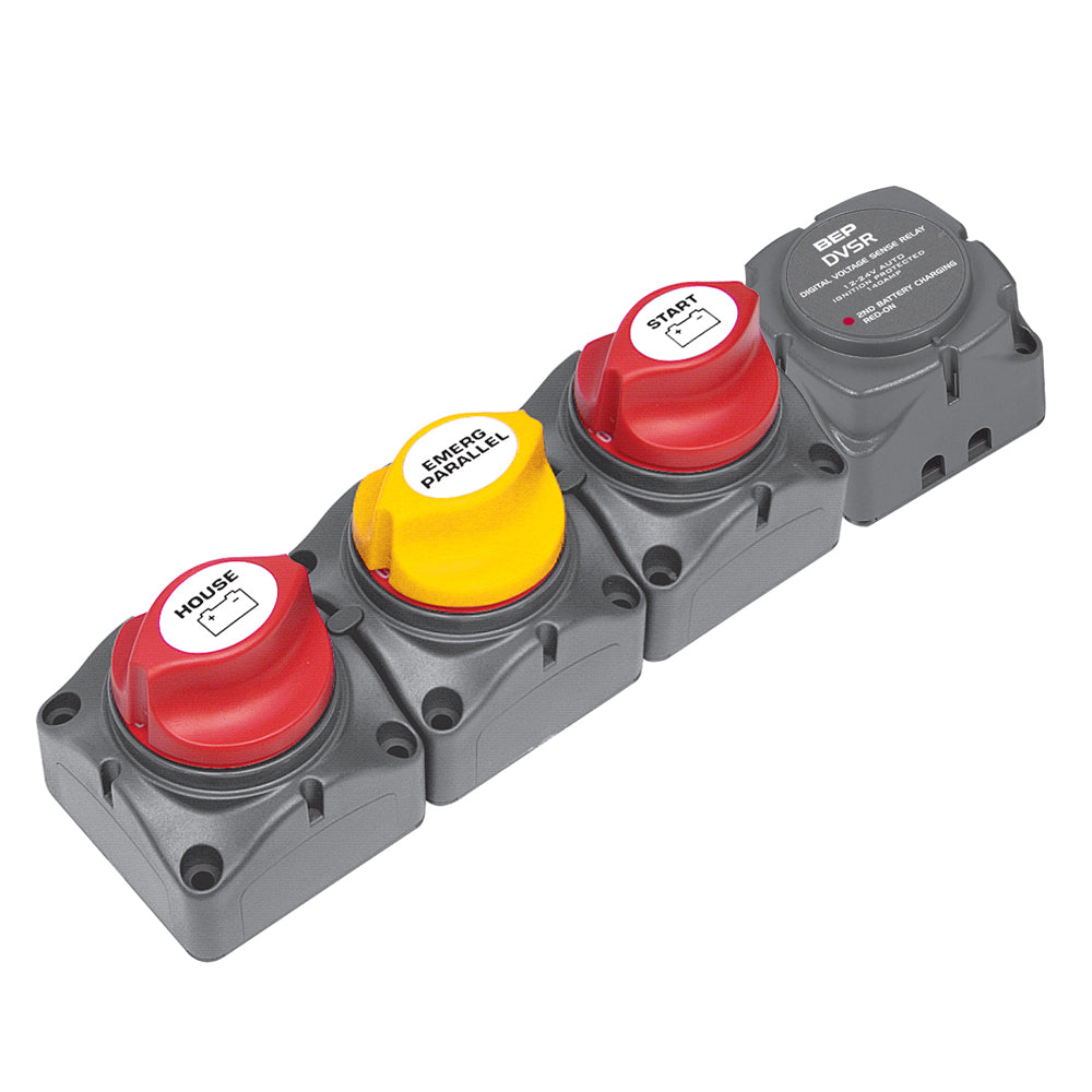 BEP Horizontal Battery Distribution Cluster f/Single Engine w/Two Battery Banks - Deckhand Marine Supply