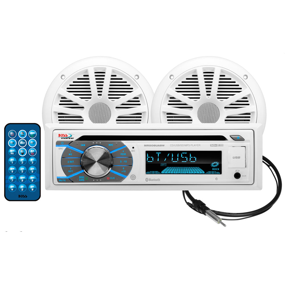 Boss Audio MCK508WB.6 Marine Stereo 6.5" Speaker Kit - White - Deckhand Marine Supply