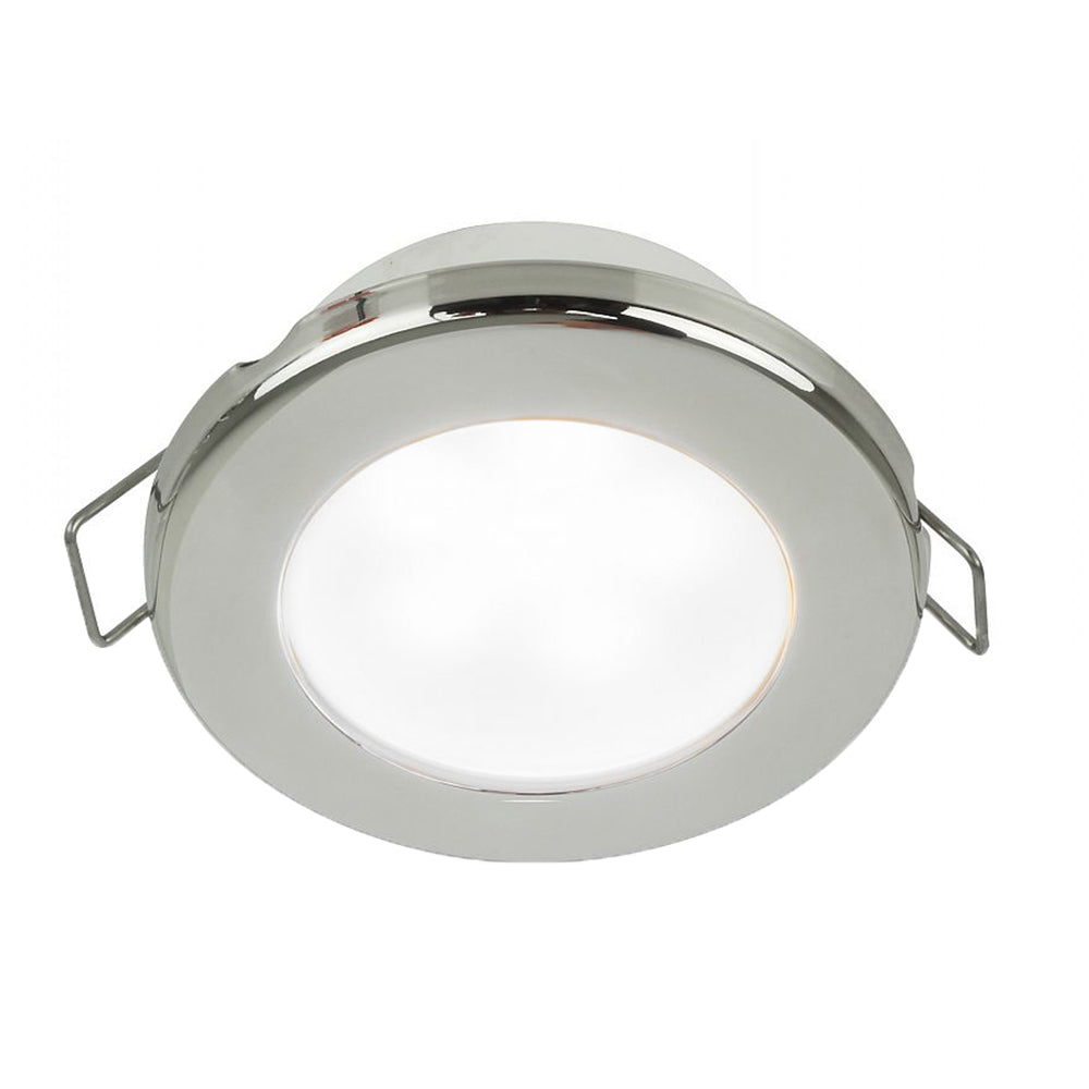 Hella Marine EuroLED 75 3" Round Spring Mount Down Light - White LED - Stainless Steel Rim - 12V - Deckhand Marine Supply