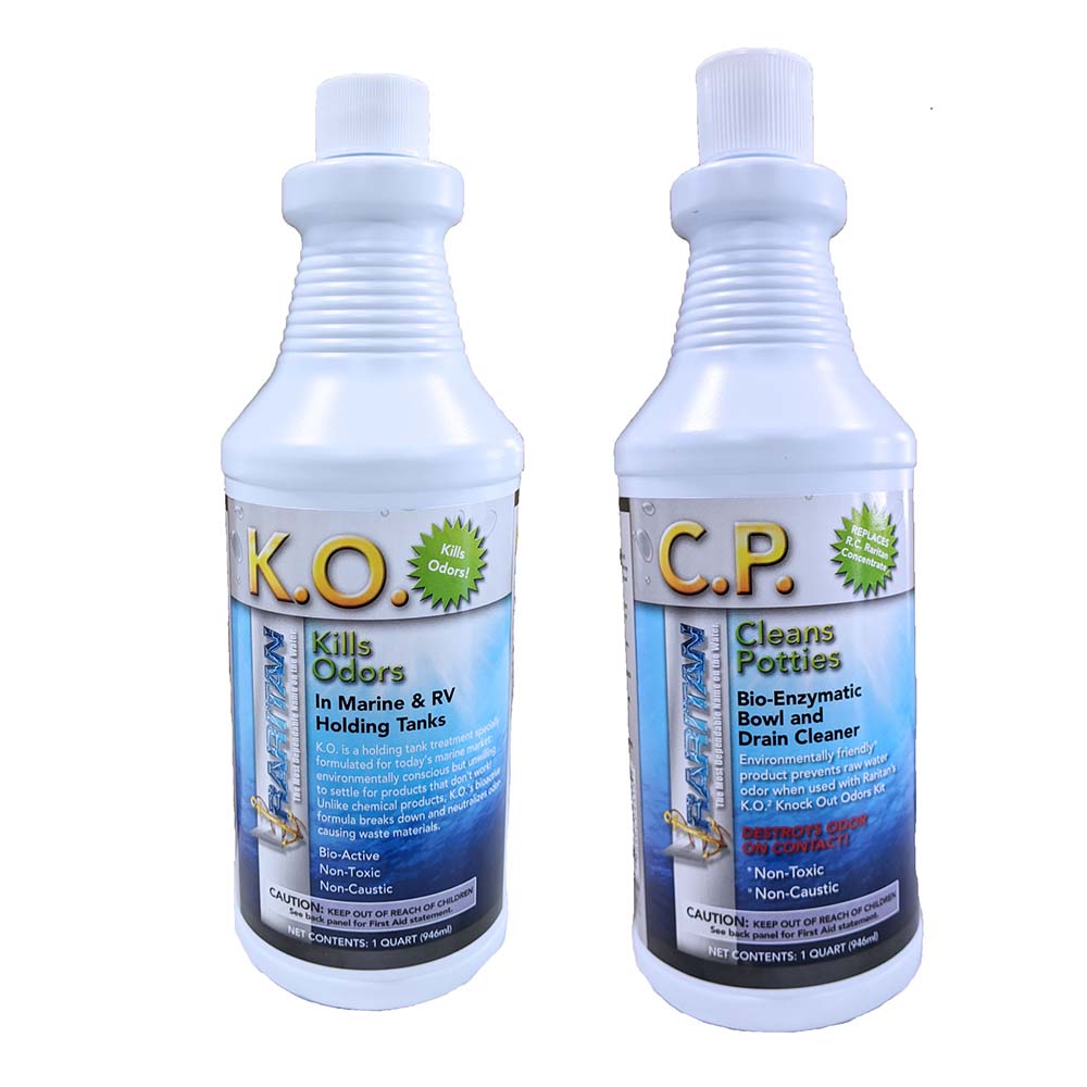 Raritan Potty Pack w/K.O. Kills Odors C.P. Cleans Potties - 1 of Each - 32oz Bottles - Deckhand Marine Supply