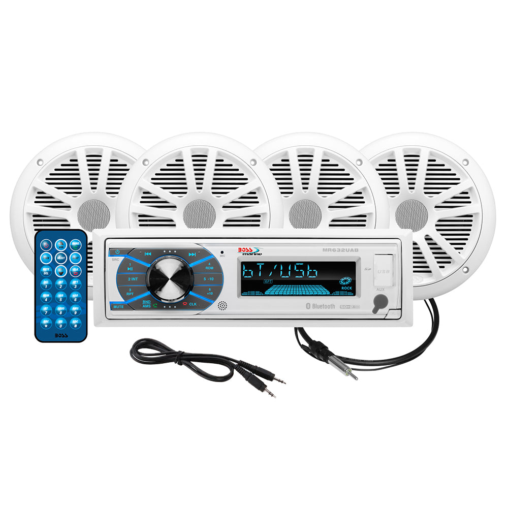 Boss Audio MCK632WB.64 Marine Stereo 2 Pairs of 6.5" Speaker Kit - White - Deckhand Marine Supply
