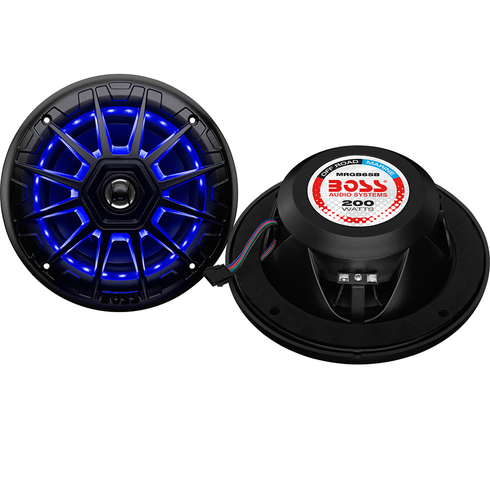 Boss Audio 6.5" MRGB65B Speakers - Black - 200W - Deckhand Marine Supply