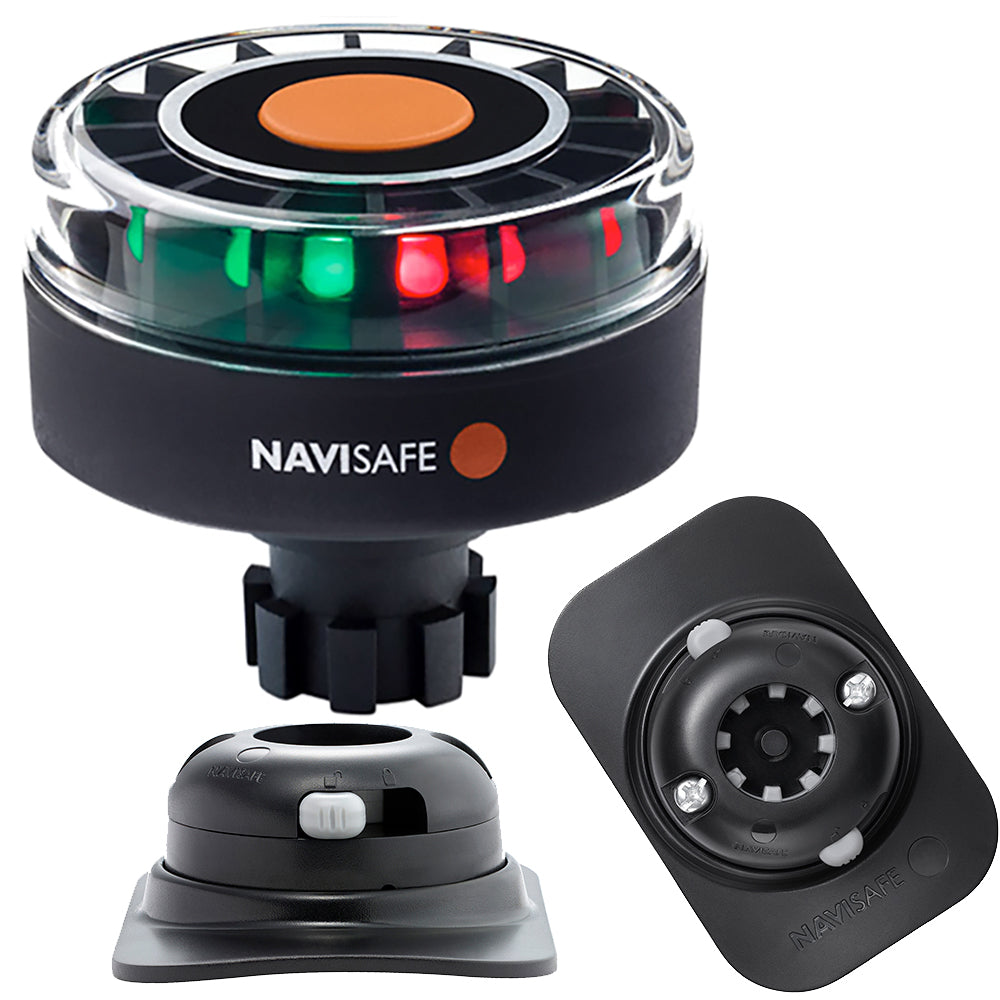 Navisafe Navilight Tricolor 2NM w/Navibolt Base RIB Mount - Black - Deckhand Marine Supply