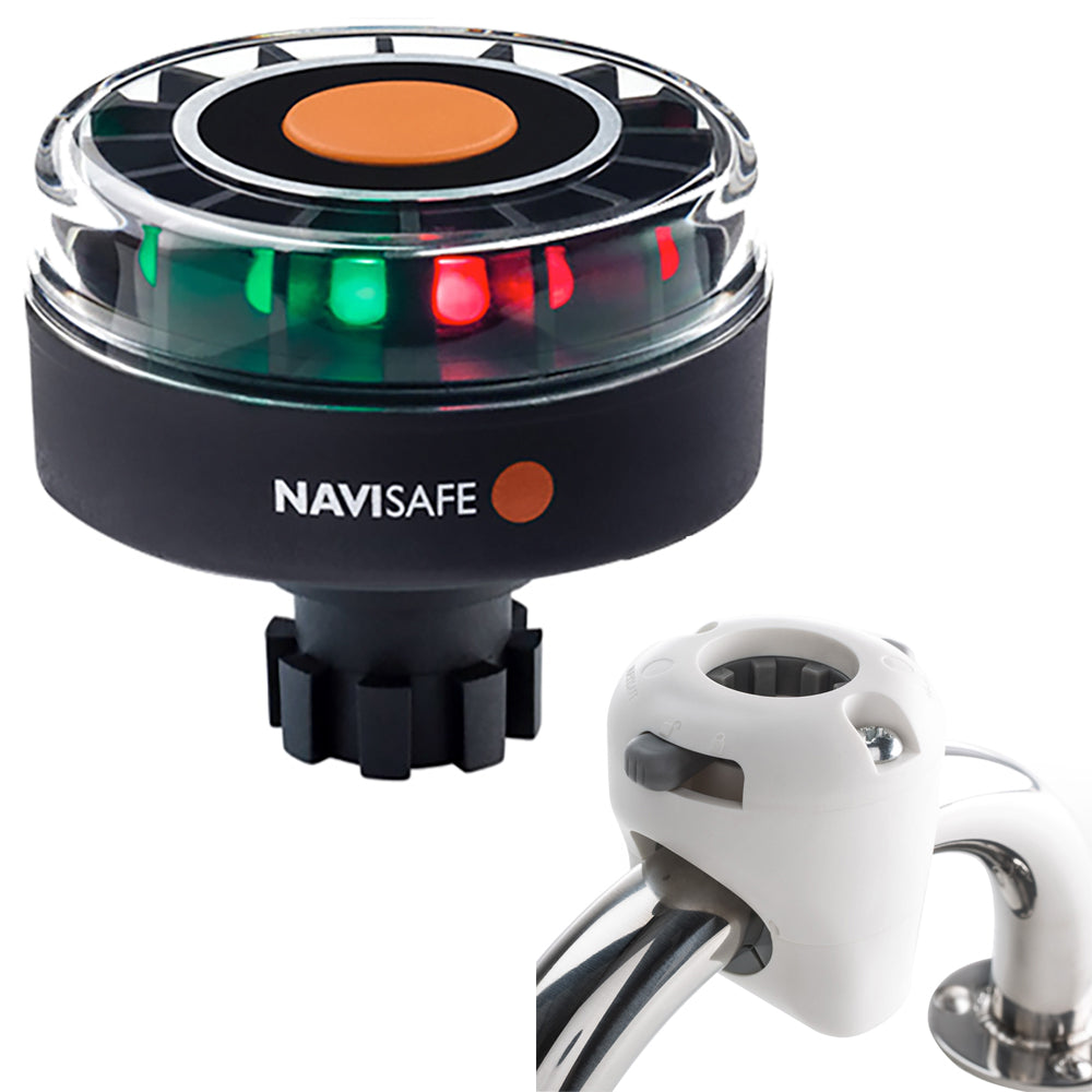 Navisafe Navilight Tricolor 2NM w/Navibolt Base Rail Mount - White - Deckhand Marine Supply