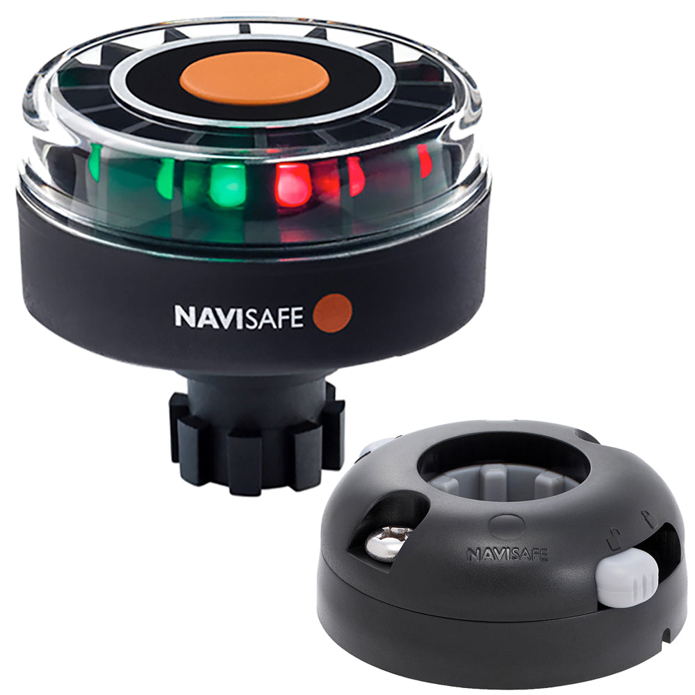 Navisafe Navilight Tricolor 2NM w/Navibolt Base Horizontal Mount - Black - Deckhand Marine Supply
