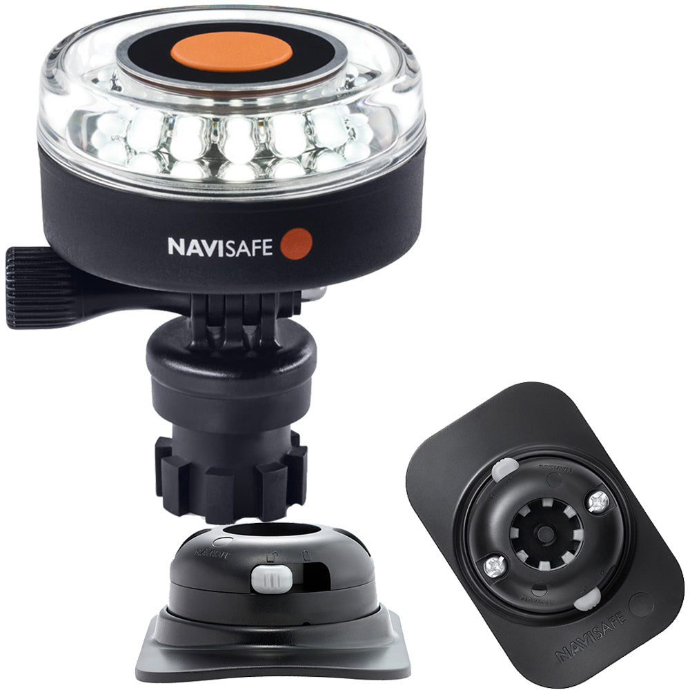 Navisafe Navilight 360 2NM White w/Navimount Base RIB Mount - Black - Deckhand Marine Supply