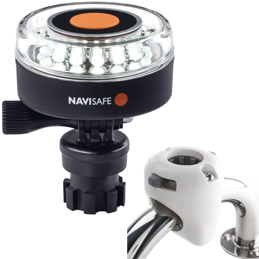 Navisafe Navilight 360 2NM White w/Navimount Base Rail Mount - White - Deckhand Marine Supply
