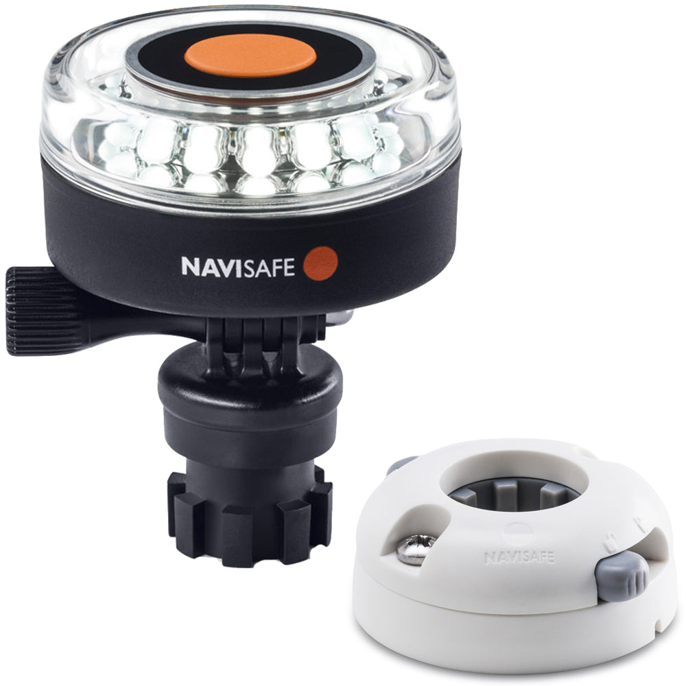 Navisafe Navilight 360 2NM White w/Navimount Base Horizontal Mount - White - Deckhand Marine Supply
