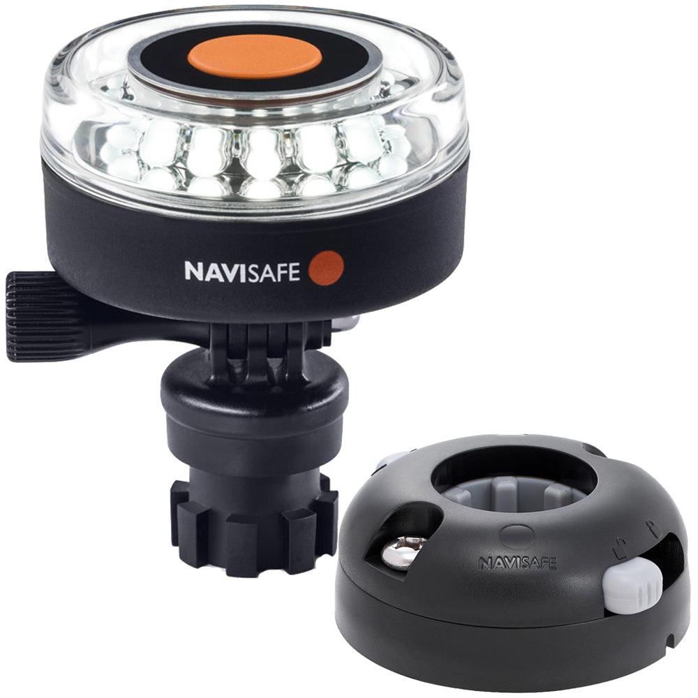 Navisafe Navilight 360 2NM White w/Navimount Base Horizontal Mount - Black - Deckhand Marine Supply