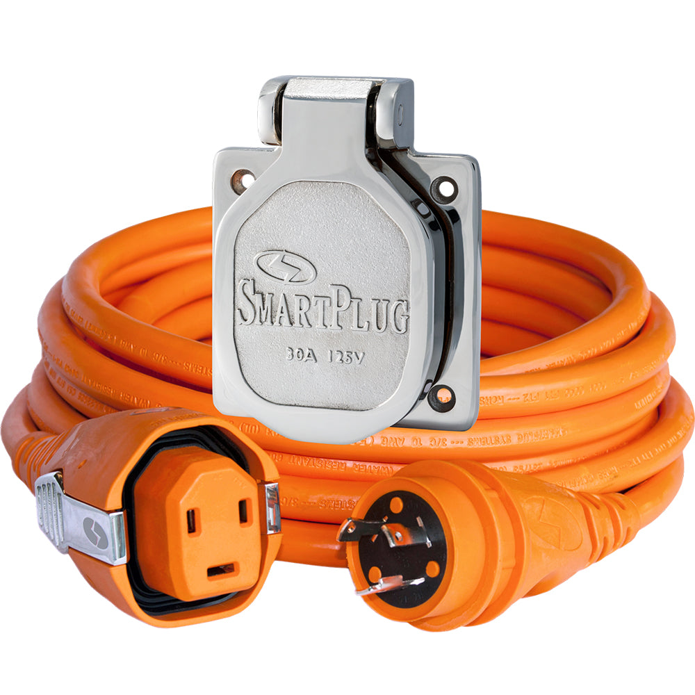 SmartPlug 30 AMP Dual Configuration Cordset Stainless Steel Inlet Combo - 50 - Deckhand Marine Supply