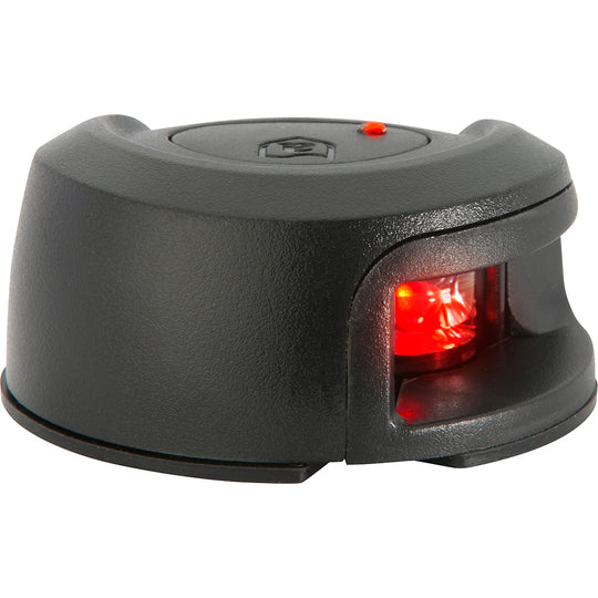 Attwood LightArmor Deck Mount Navigation Light - Black Composite - Port (red) - 2NM - Deckhand Marine Supply