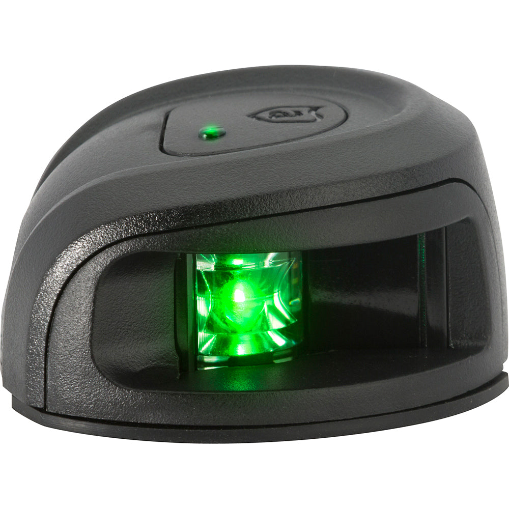 Attwood LightArmor Deck Mount Navigation Light - Black Composite - Starboard (green) - 2NM - Deckhand Marine Supply