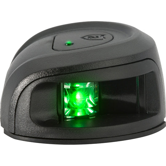 Attwood LightArmor Deck Mount Navigation Light - Black Composite - Starboard (green) - 2NM - Deckhand Marine Supply