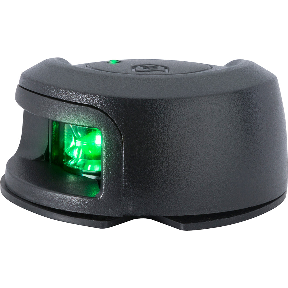 Attwood LightArmor Deck Mount Navigation Light - Black Composite - Starboard (green) - 2NM - Deckhand Marine Supply