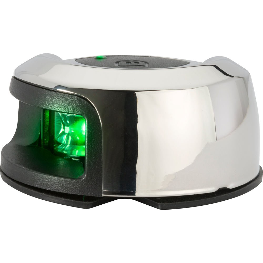 Attwood LightArmor Deck Mount Navigation Light - Stainless Steel - Starboard (green) - 2NM - Deckhand Marine Supply