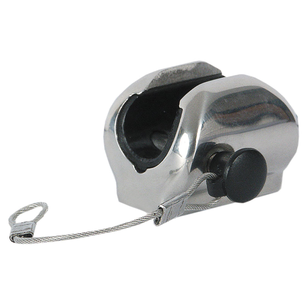 TACO Flat Deck Hinge w/Pin Lanyard - Fits 7/8" Tube - Deckhand Marine Supply