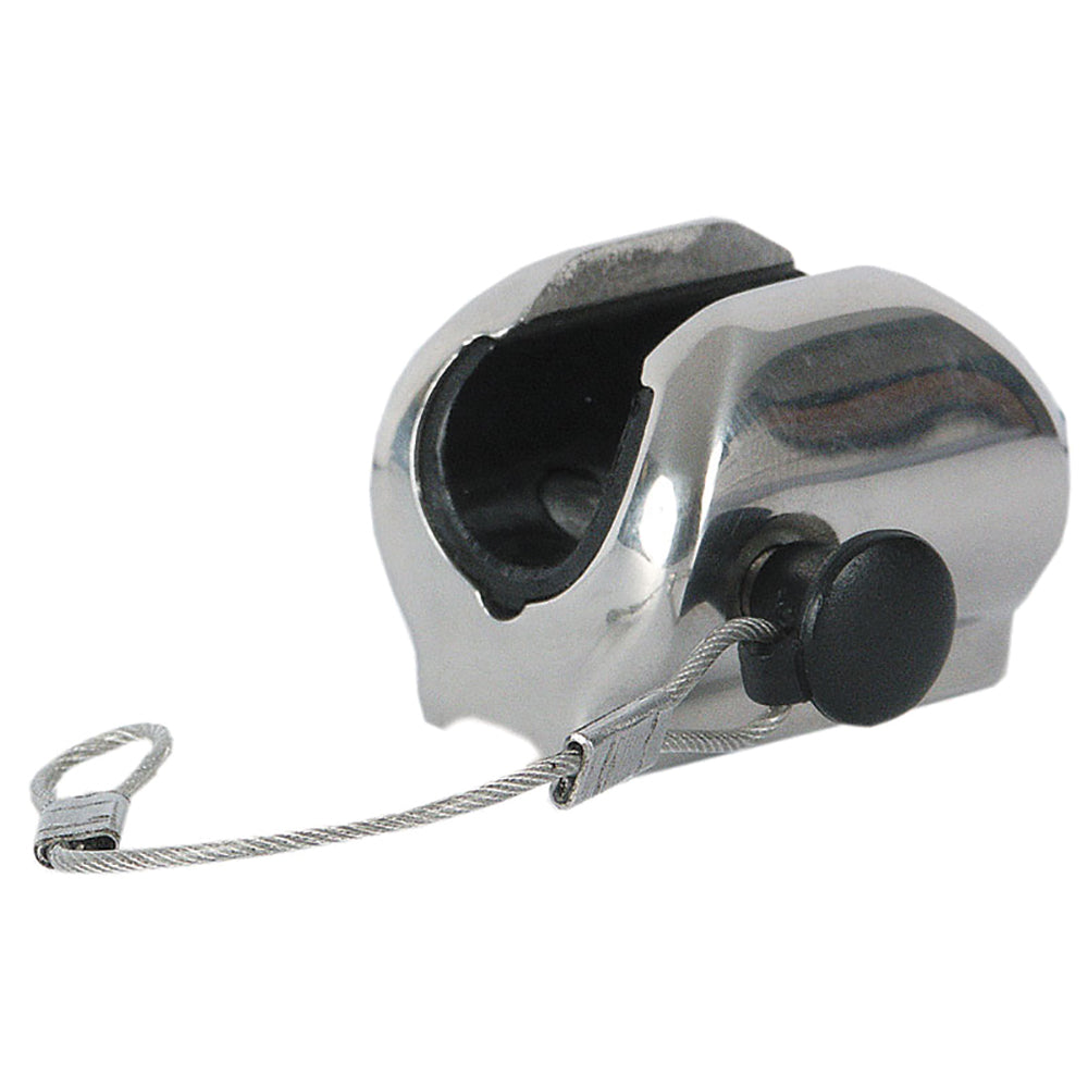 TACO Concave Deck Hinge w/Pin Lanyard - Fits 7/8" Tube - Deckhand Marine Supply