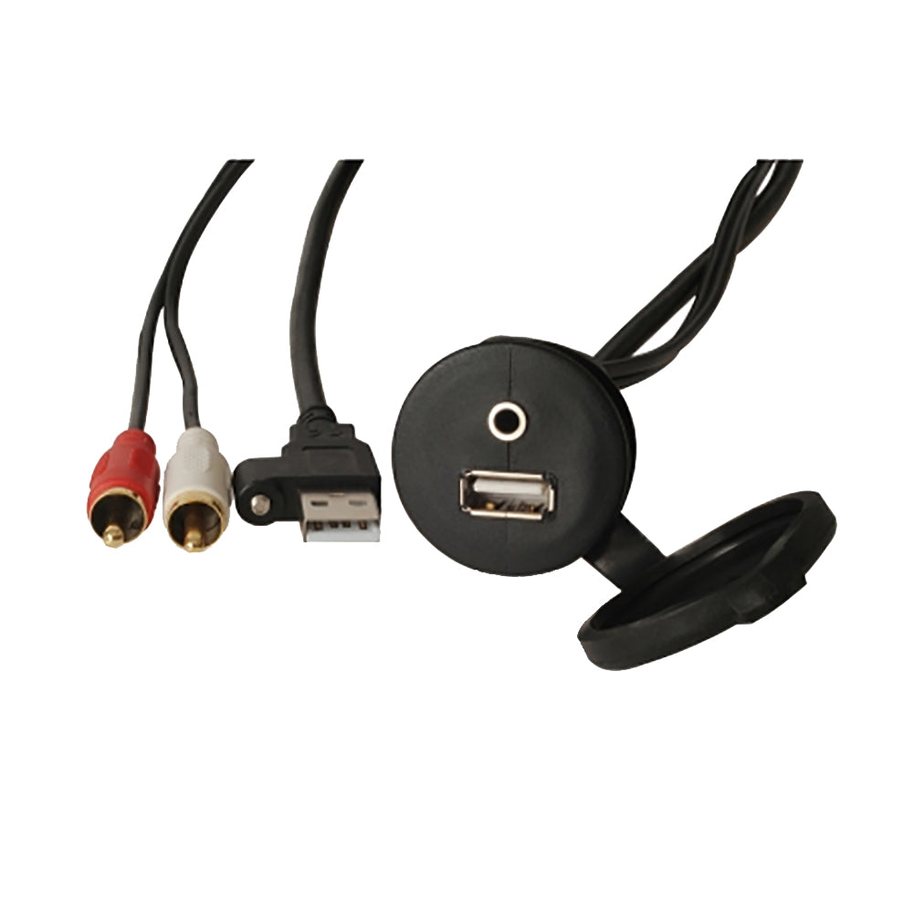 Fusion MS-CBUUSB3.5 Panel Mount USB 3.5mm Headphone Jack - Deckhand Marine Supply