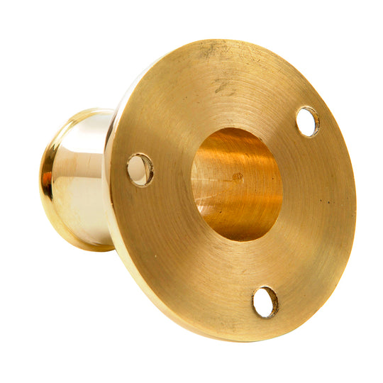 Whitecap Top-Mounted Flag Pole Socket Polished Brass - 3/4" ID - Deckhand Marine Supply