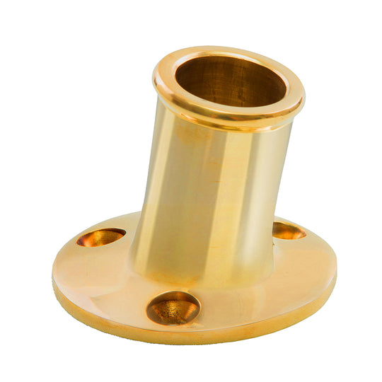 Whitecap Top-Mounted Flag Pole Socket Polished Brass - 3/4" ID - Deckhand Marine Supply