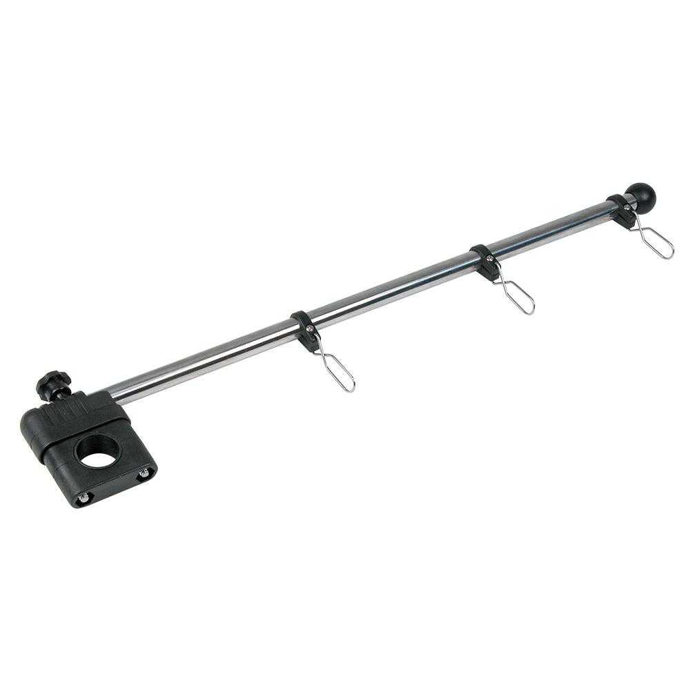 Whitecap 17" Rail Mount Flag Pole - 1/2" Diameter, Stainless Steel Staff Nylon Mount - Deckhand Marine Supply